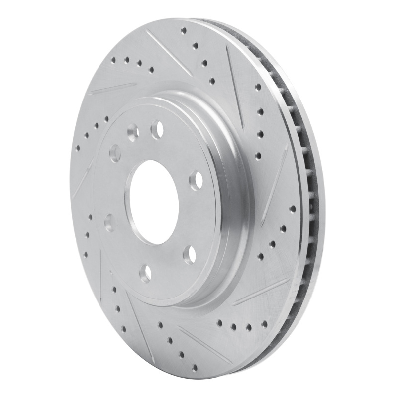 Buick Enclave Brake Rotor (1) - Front Right - R1 Concepts - Drilled & Slotted - Silver - `07-`17